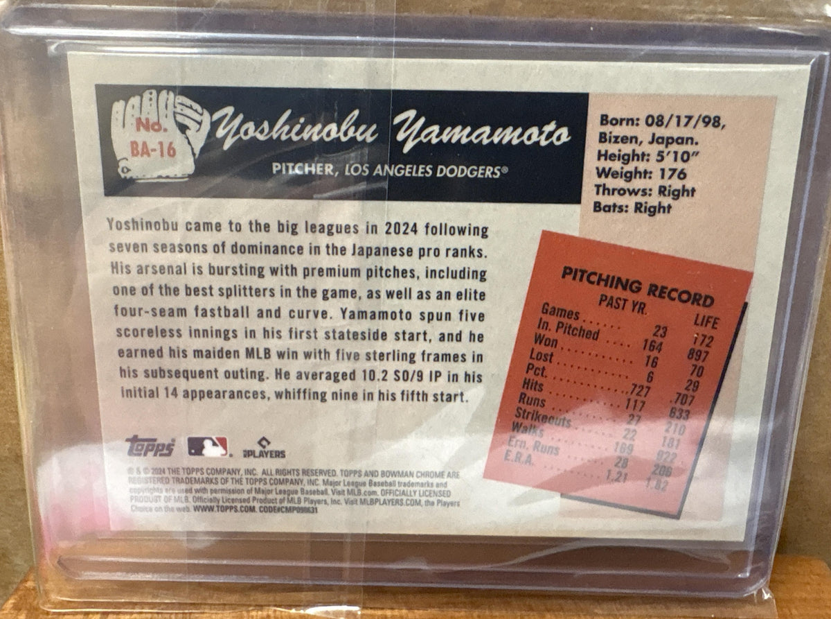 2024 Bowman's Best Yoshinobu Yamamoto #BA-16 1955 Anime RC Dodgers