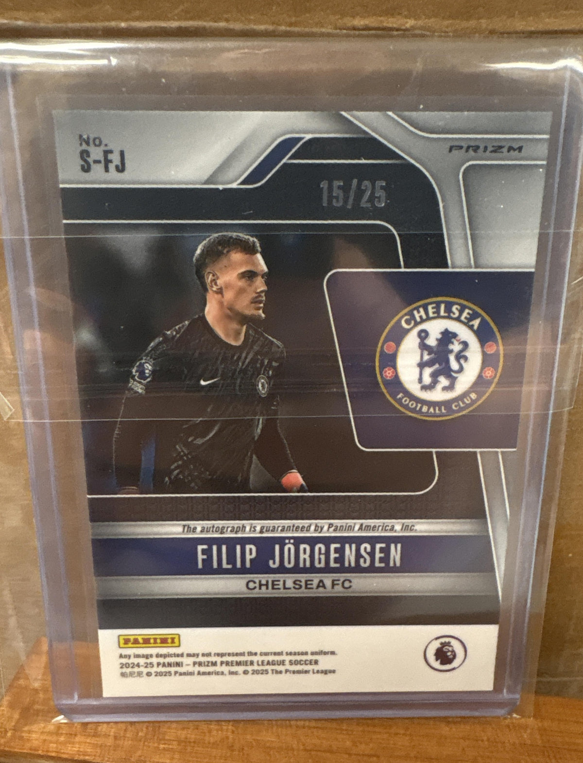 2024 Panini Prizm Premier League Filip Jorgensen #S-FJ Signatures Purple /25
