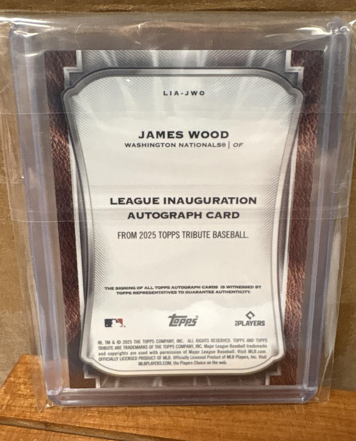 2025 Topps Tribute James Wood #LIA-JWO League Inauguration Auto Gold /75 RC