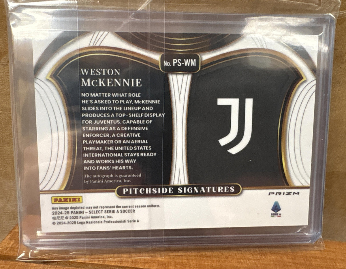2024 Panini Select Serie A Weston McKennie #PS-WM Pitchside Signatures Red Auto