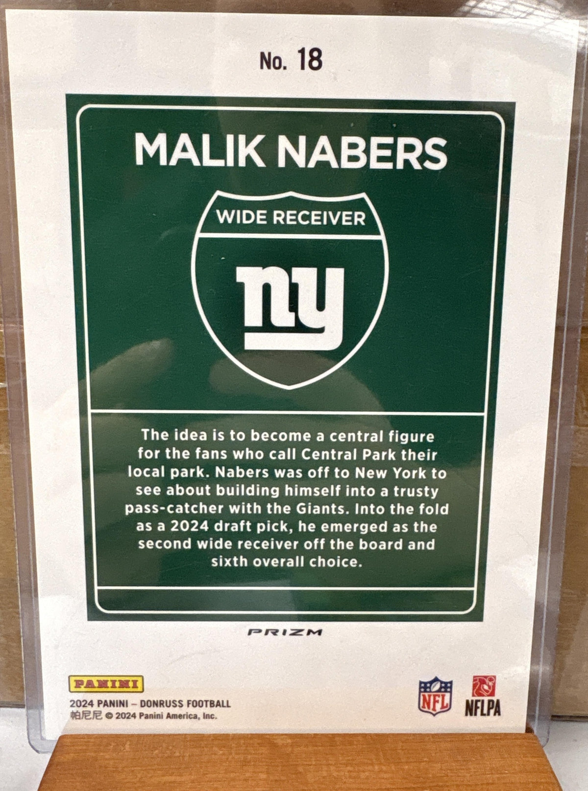 2024 Panini Donruss Malik Nabers #18 Oversized Downtown! SSP Giants