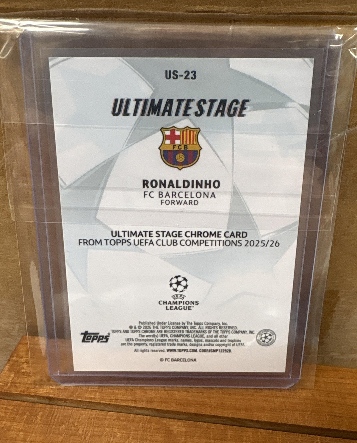 2025 Topps UEFA Club Competitions Ronaldinho #US-23 Ultimate Stage Green /99