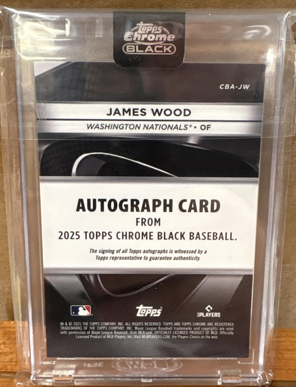 2025 Topps Chrome Black James Wood #CBA-JW Auto Green Refractor /99 RC