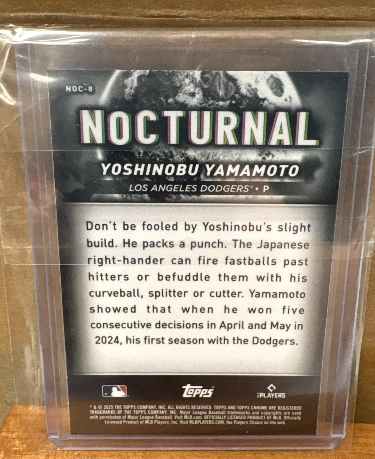 2025 Topps Chrome Black Yoshinobu Yamamoto #NOC-8 Nocturnal Dodgers
