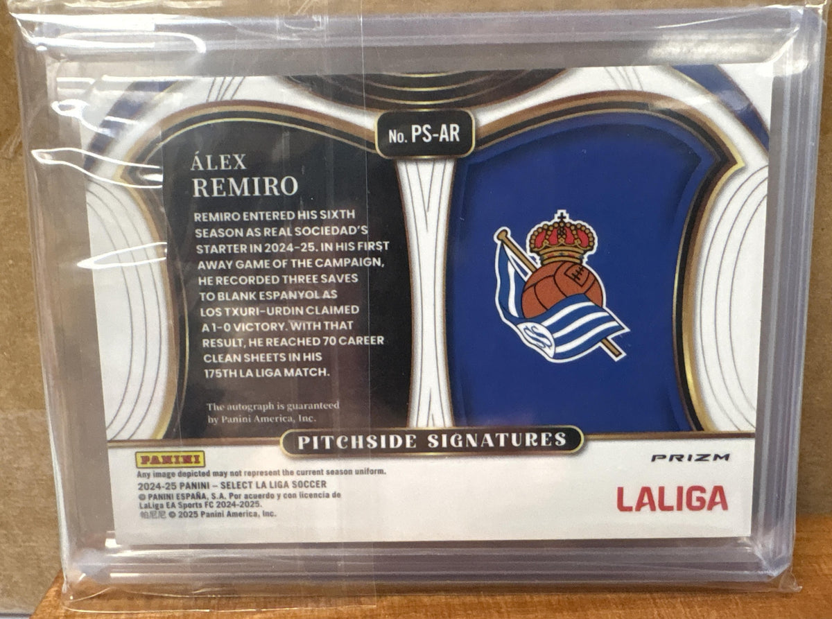 2024 Panini Select La Liga Alex Remiro #PS-AR Pitchside Signatures Blue Pulsar