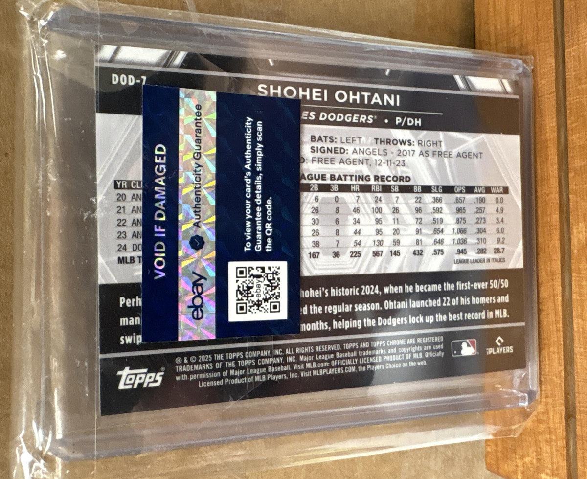 2025 Topps Chrome Black Shohei Ohtani #DOD-7 Depth of Darkness Dodgers