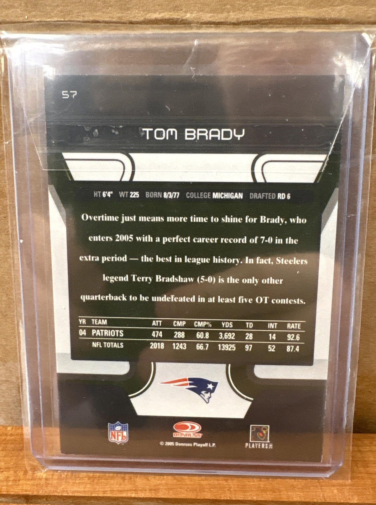 2005 Donruss Zenith Tom Brady #57 Artist's Proofs Patriots