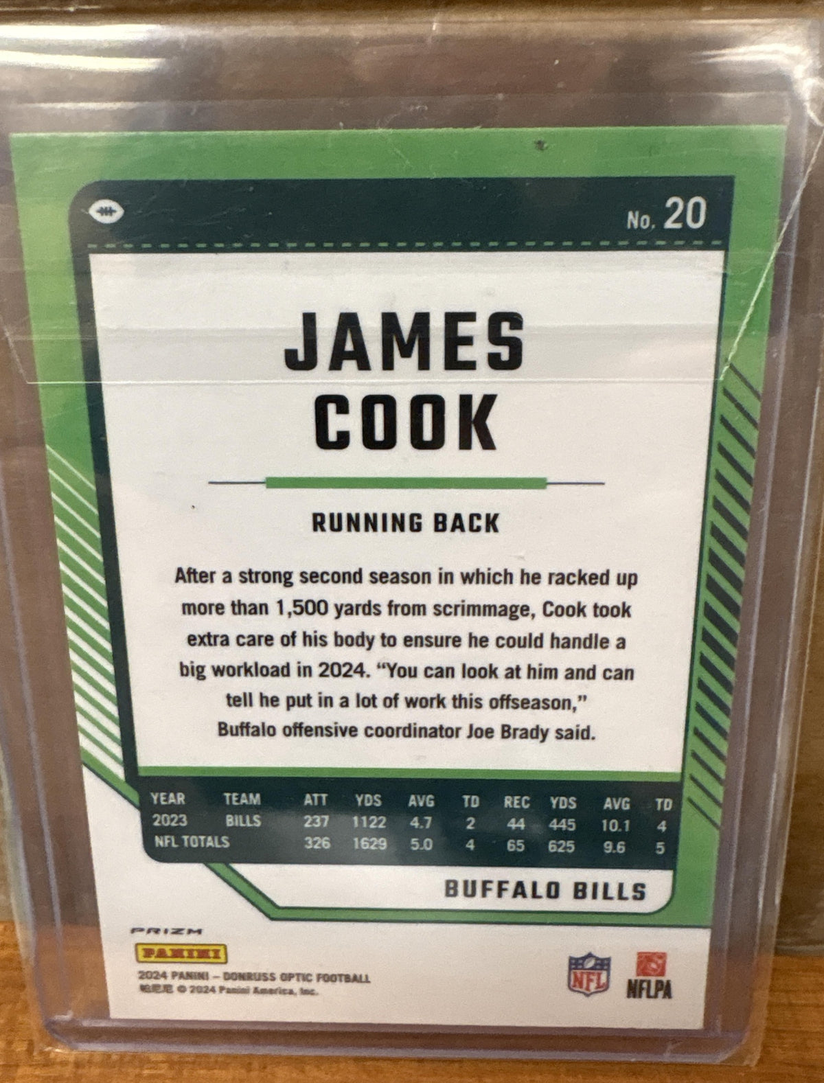 2024 Panini Donruss Optic James Cook #20 White Sparkle Bills