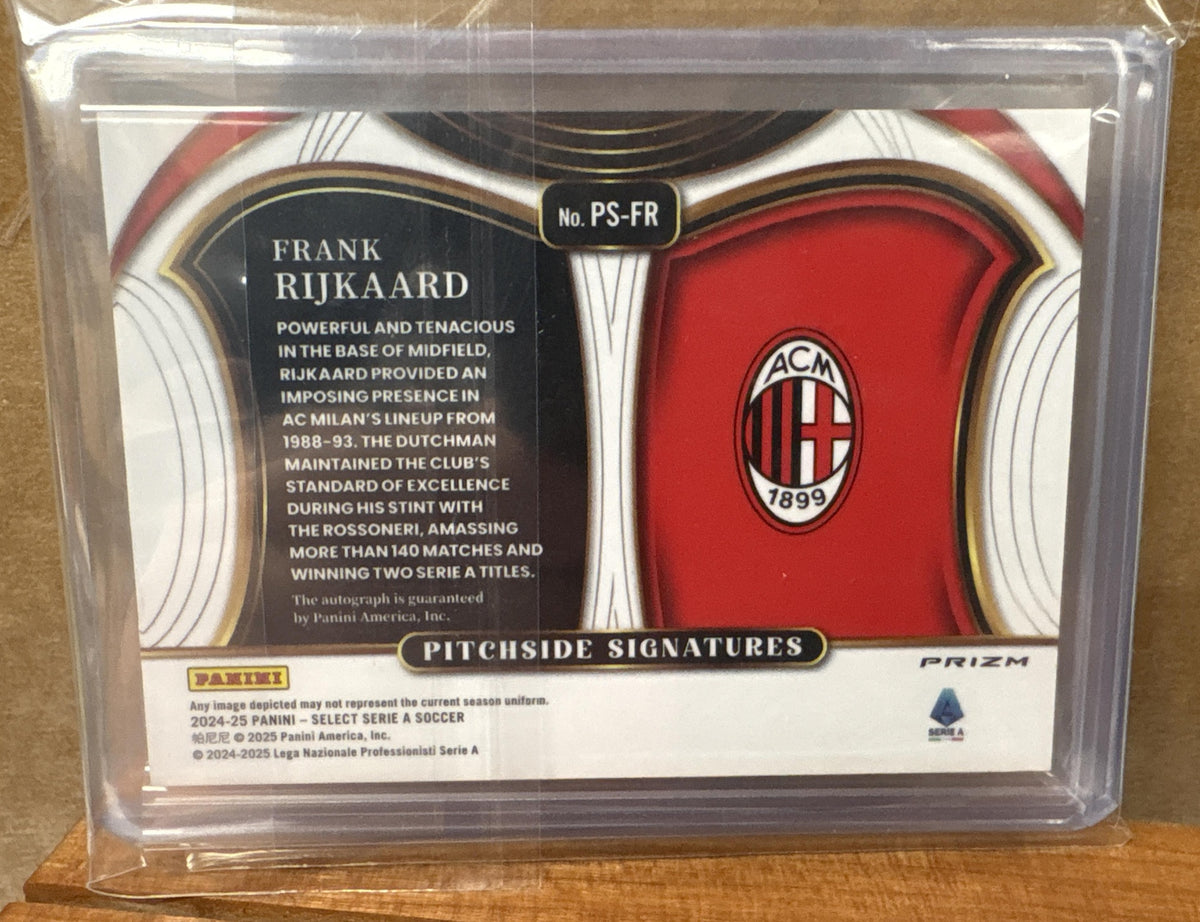 2024 Panini Select Serie A Frank Rijkaard #PS-FR Pitchside Signatures Red Auto