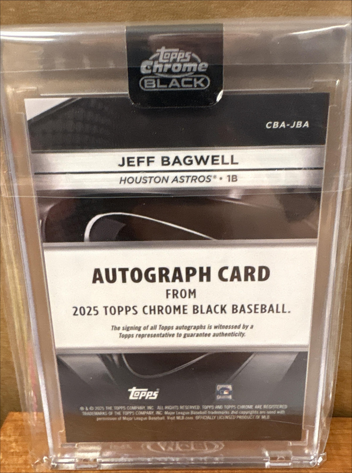 2025 Topps Chrome Black Jeff Bagwell #CBA-JBA Auto Rose Gold Wave Refractor /15
