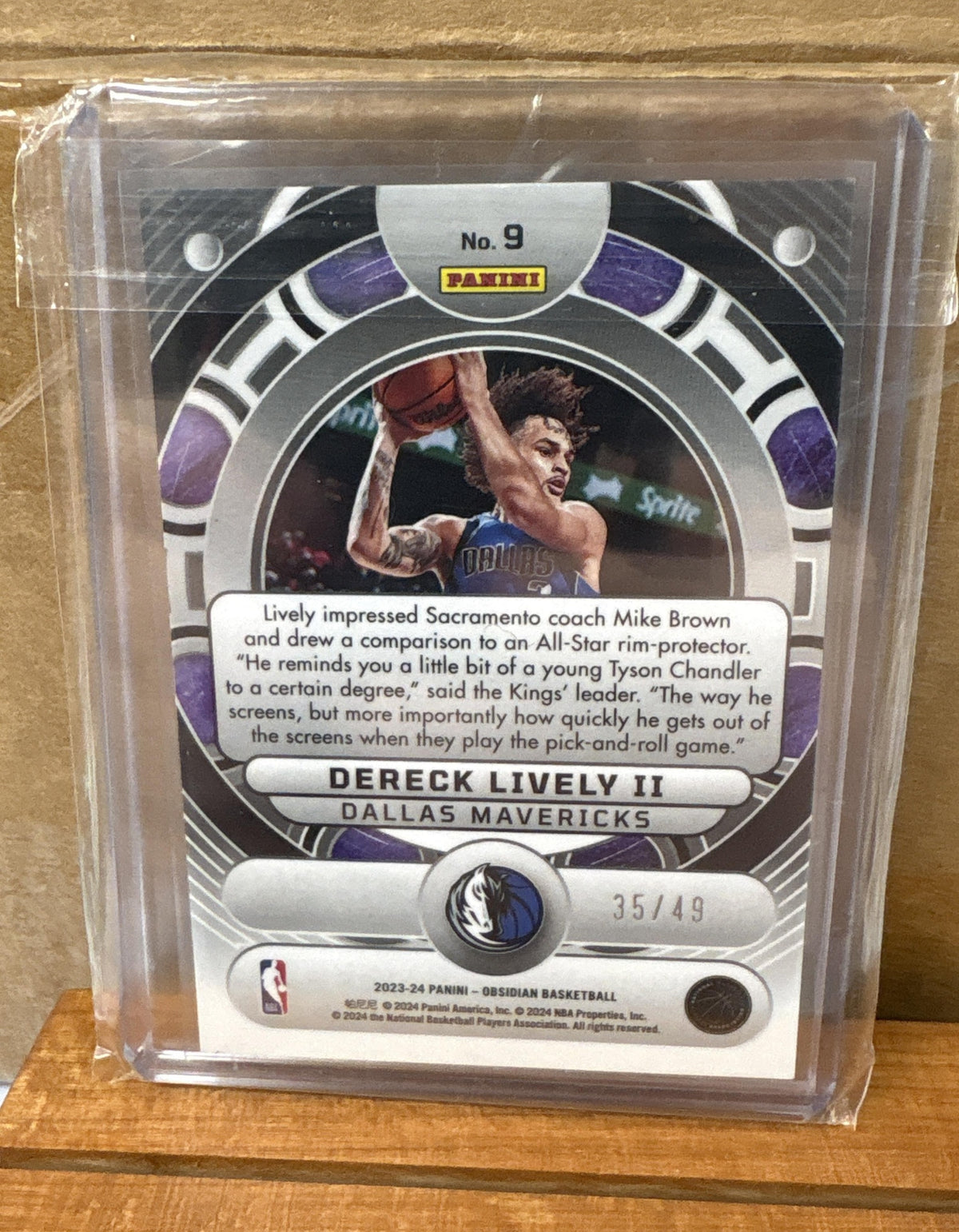 2023 Panini Obsidian Dereck Lively II #9 Orbital Electric Etch Purple /49 RC