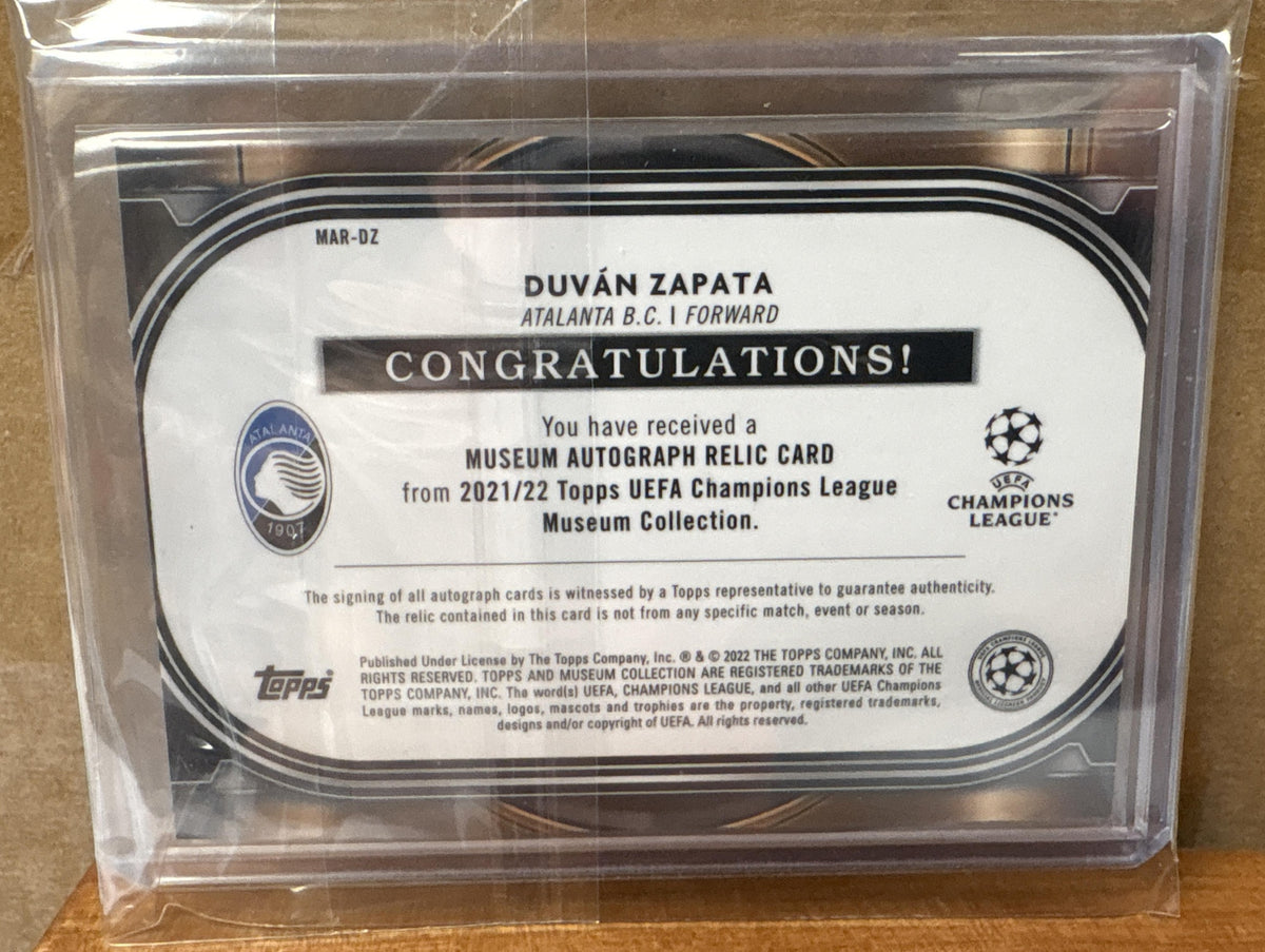 2021 Topps Museum Collection UEFA Duvan Zapata #MAR-DZ Auto Relics /250