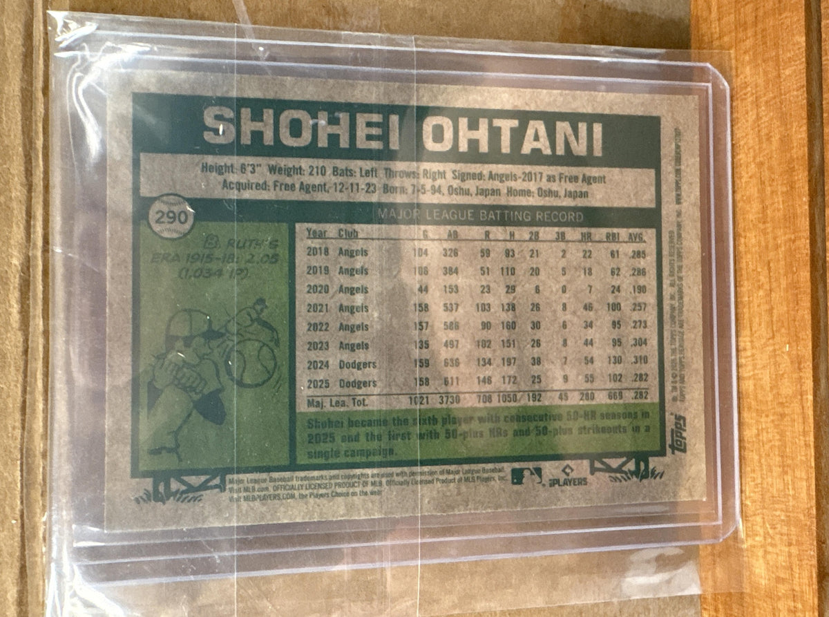 2026 Topps Heritage Shohei Ohtani #290 Chrome Light Blue Sparkle Refractor