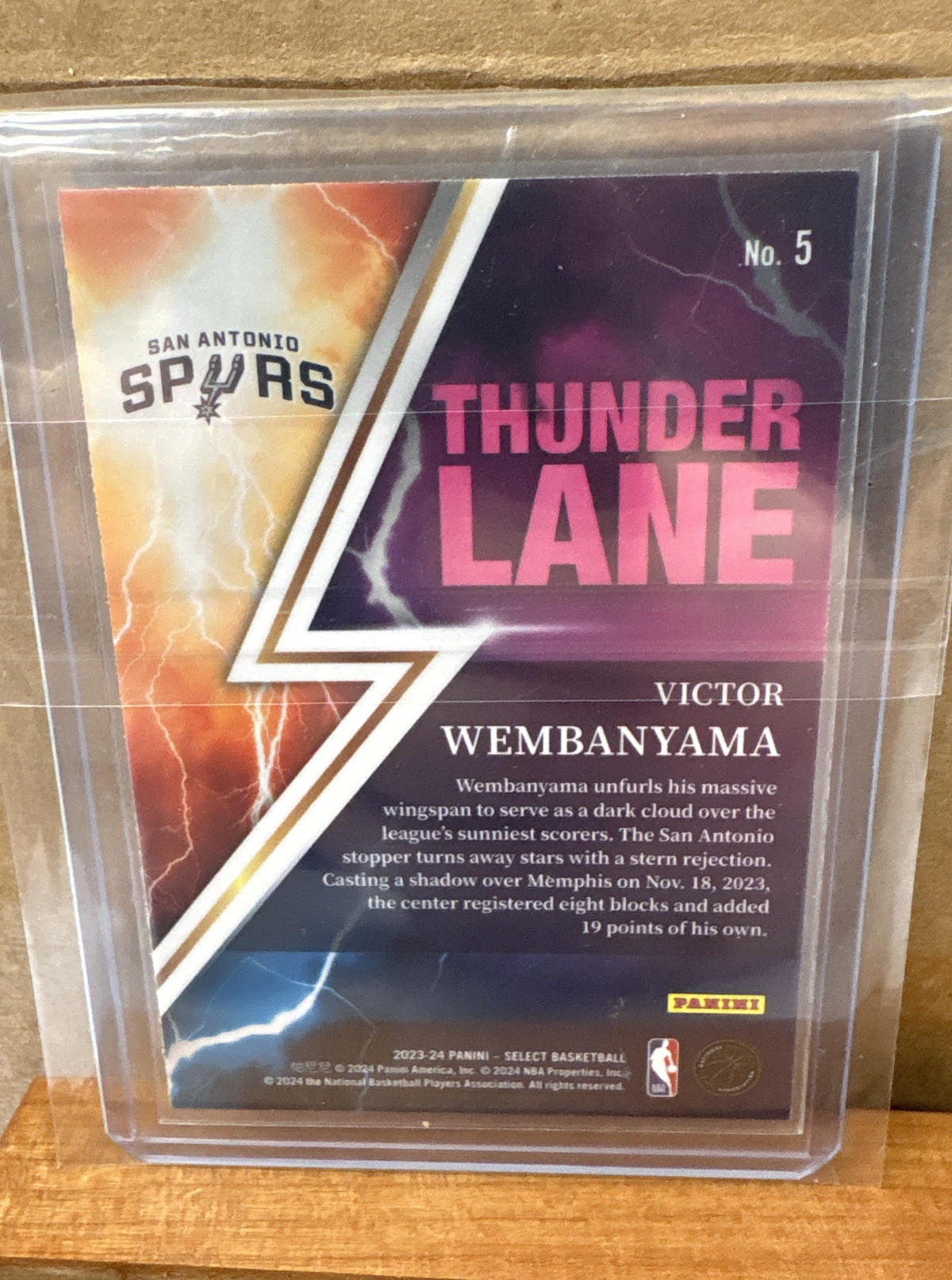 2023-24 Panini Select Victor Wembanyama #5 Thunder Lane RC Spurs
