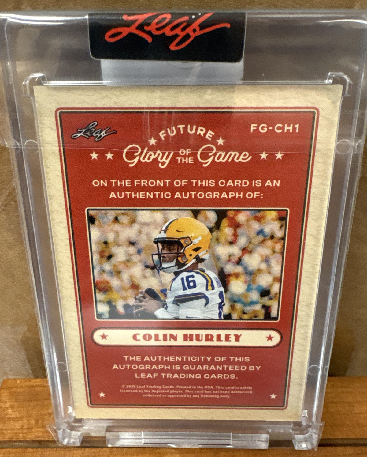 2025 Leaf Glory of the Game Colin Hurley #FG-CH1 /10 Auto