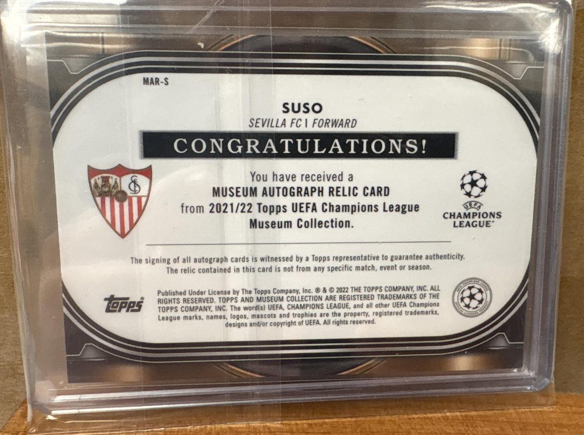 2021 Topps Museum Collection UEFA Champions League Suso #MAR-S Auto Relics /250