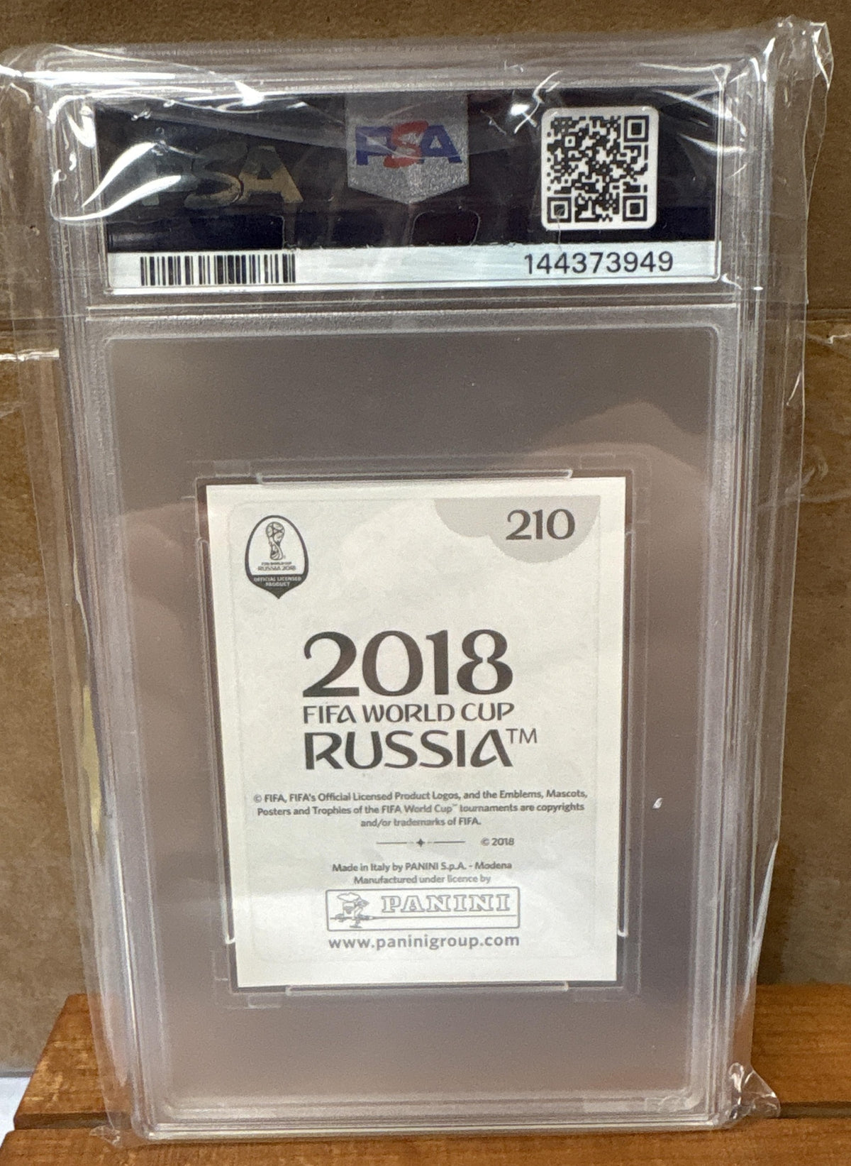 2018 Panini FIFA World Cup Sticker Black/Gray Back Ousmane Dembele #210 PSA 9
