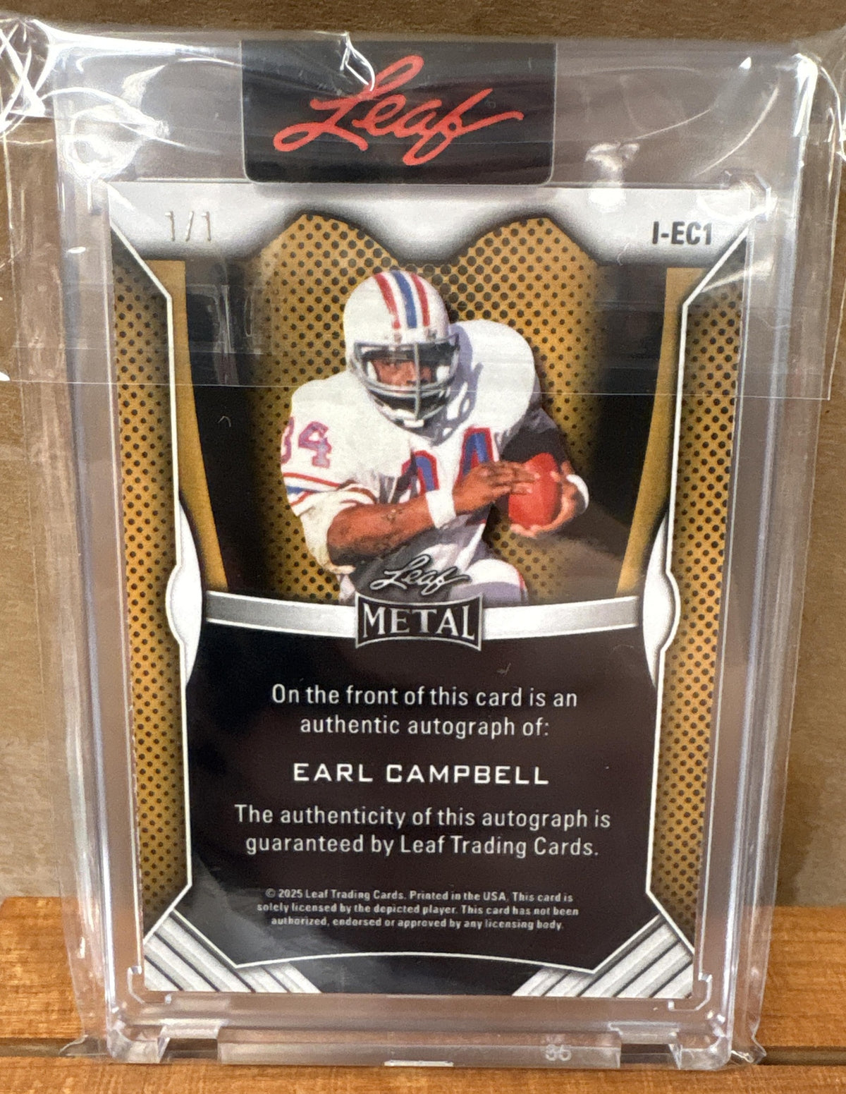 2025 Leaf Metal Authentics Earl Campbell #I-EC1 Auto 1/1
