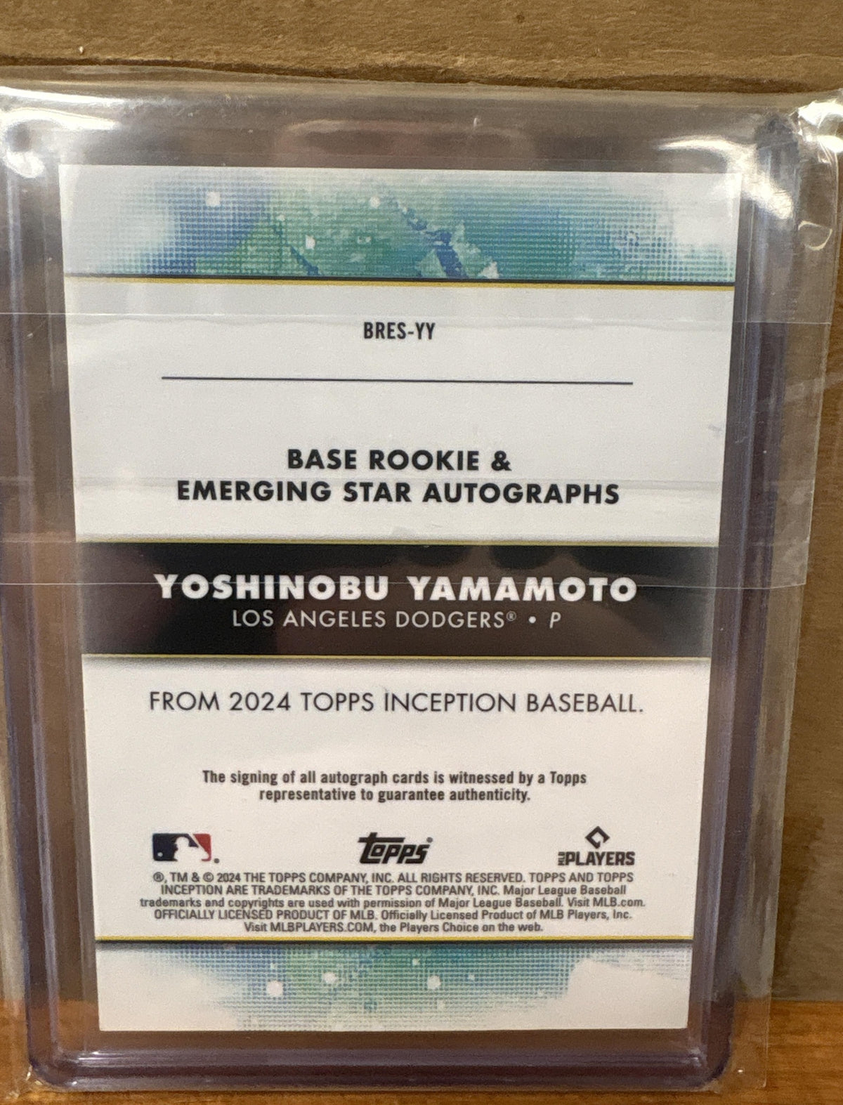2024 Topps Inception Yoshinobu Yamamoto #BRES-YY Auto Green /99 RC