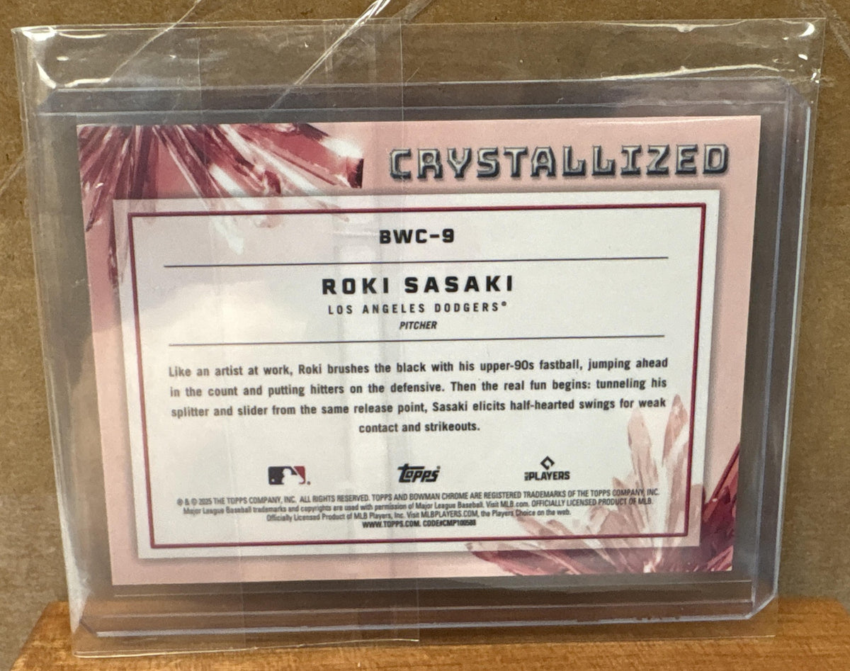 2025 Bowman Roki Sasaki #BWC-9 Crystallized Chrome RC Dodgers
