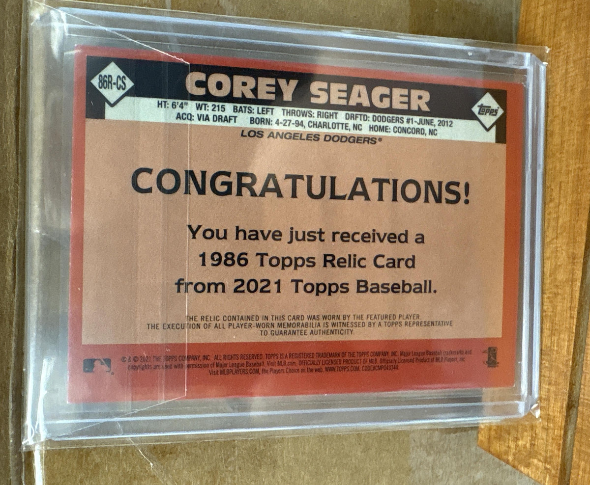 2021 Topps Corey Seager #86R-CS 1986 Baseball 35th Ani Relics Series One MEM
