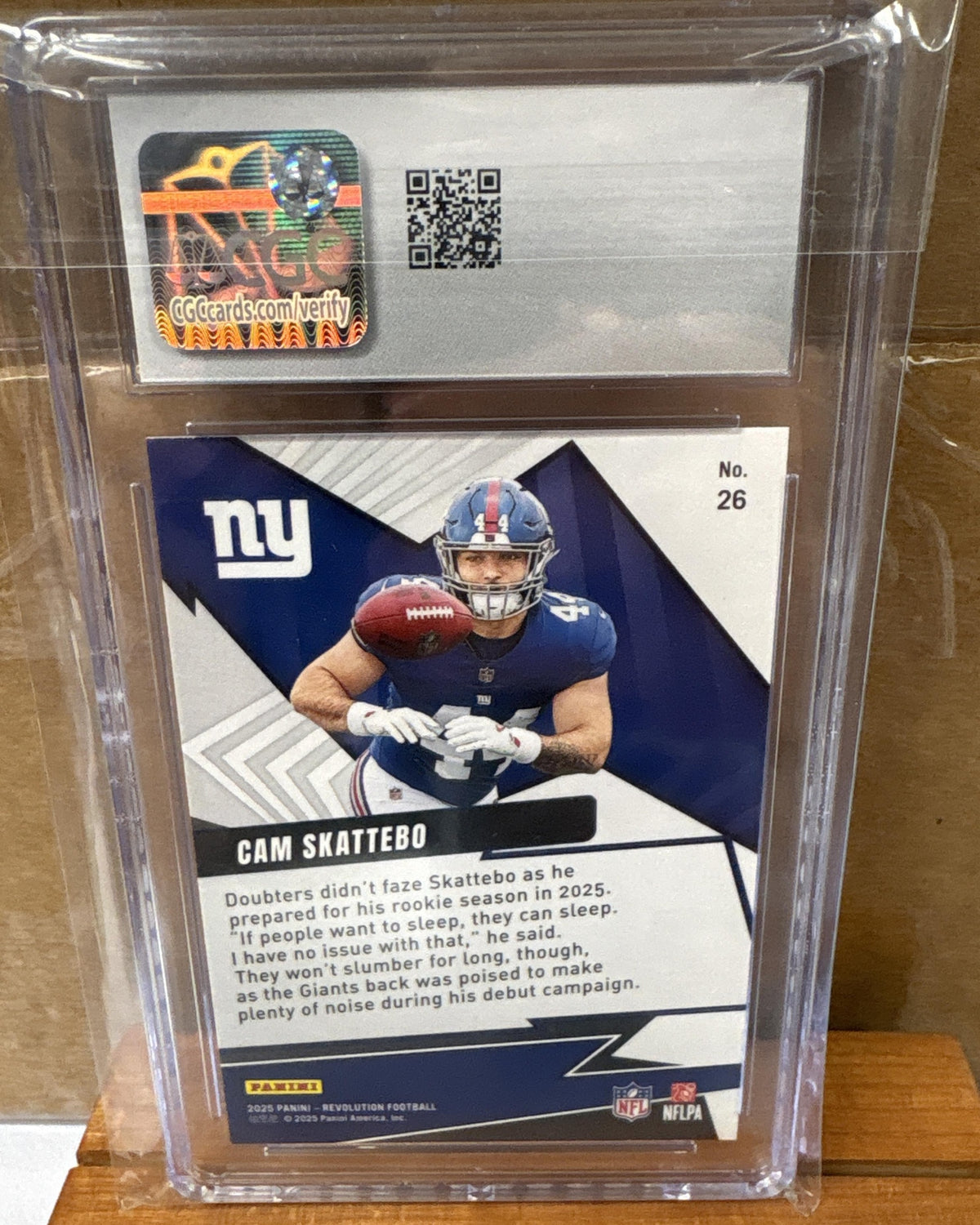 2025 Panini Revolution Cam Skattebo #26 Shock Wave RC Giants CGC 10