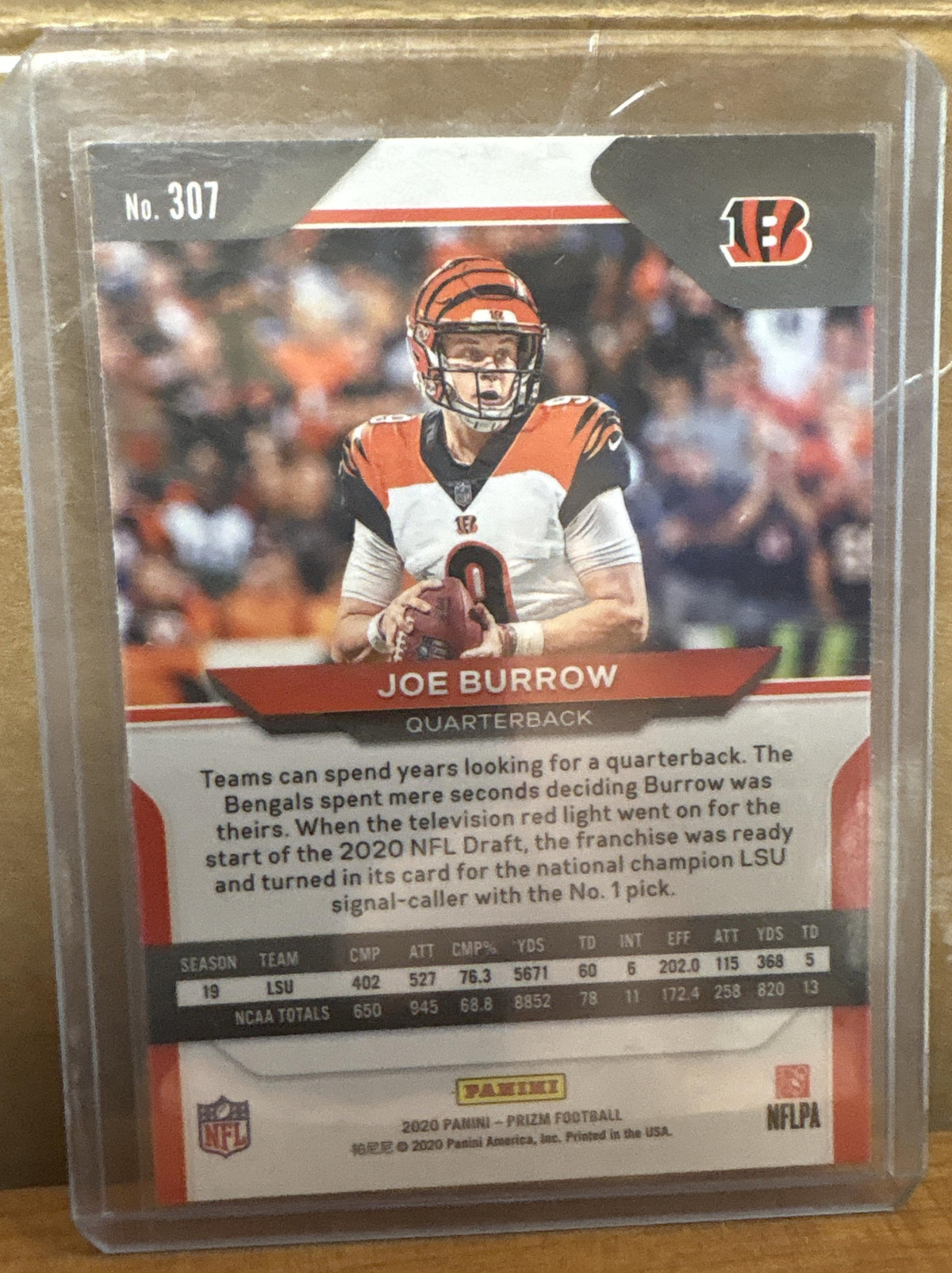 2020 Panini Prizm Joe Burrow #307 RC Bengals