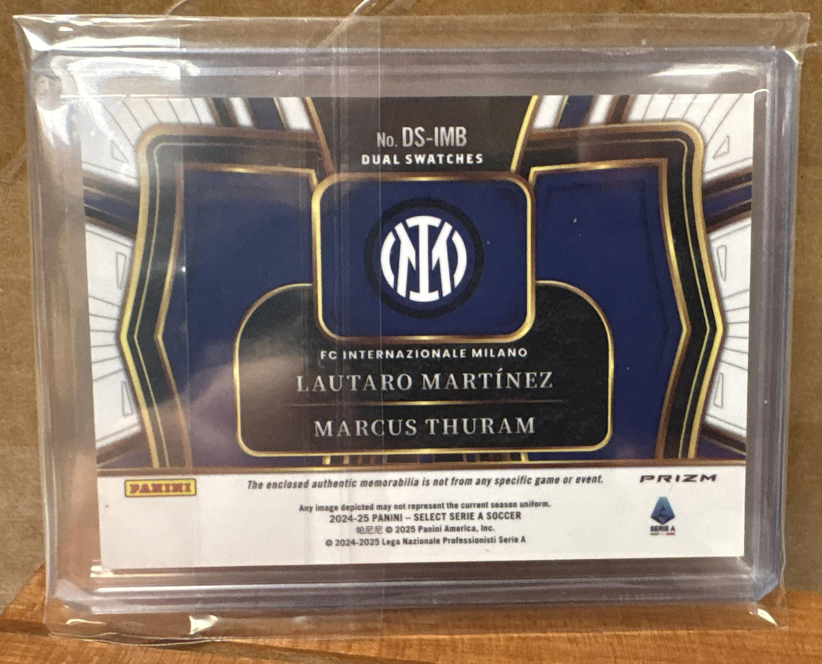 2024 Panini Select Serie A Lautaro Martinez Marcus Thuram #DS-IMB Dual Swatches