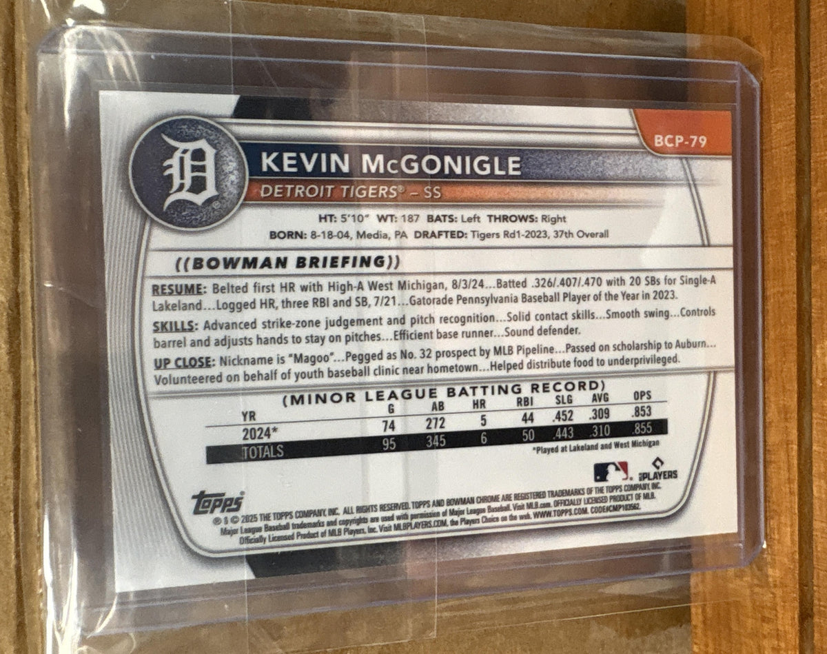 2025 Bowman Kevin McGonigle #BCP-79 Chrome Mega Box Fuchsia Refractor /299