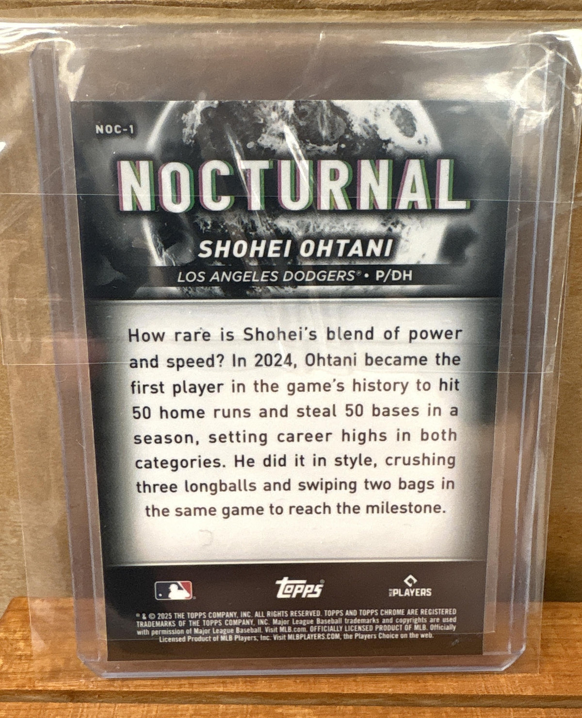 2025 Topps Chrome Black Shohei Ohtani #NOC-1 Nocturnal Dodgers