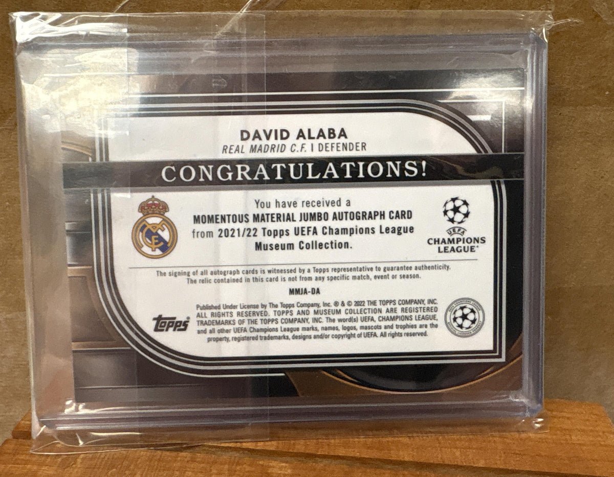 2021 Topps Museum Collection UEFA David Alaba Momentous Material Auto Gold /50