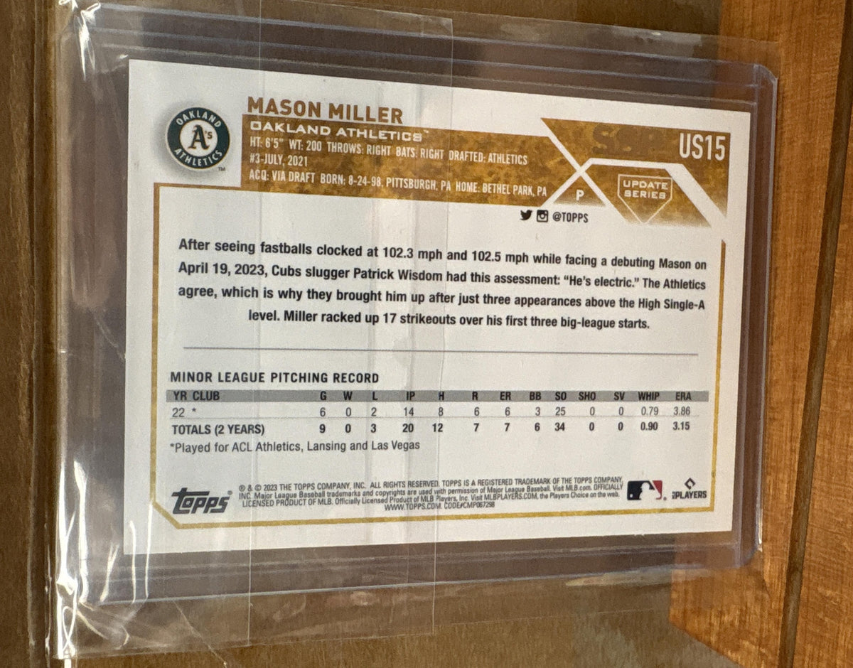 2023 Topps Update Mason Miller #US15 Image Variation Golden Mirror RC Athletics