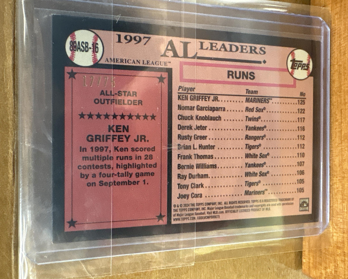 2024 Topps Ken Griffey Jr. #89ASB-16 1989 Baseball All Stars Purple Foil /75