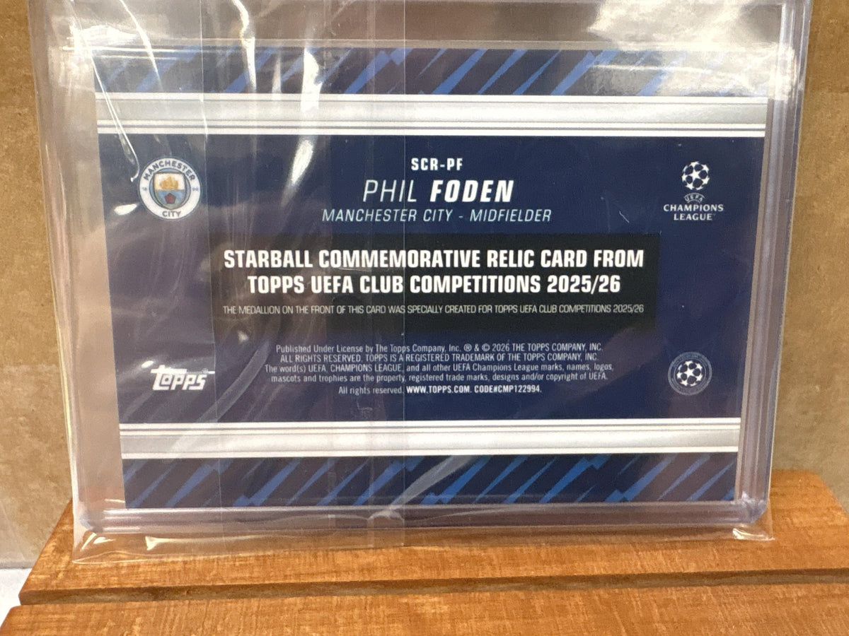 2025 Topps UEFA Club Competitions Phil Foden #SCR-PF Starball Relics