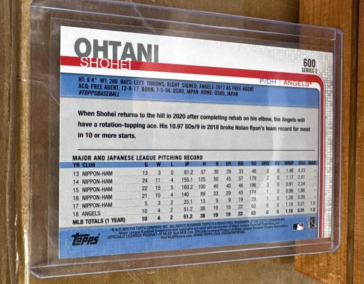 2019 Topps Shohei Ohtani #600 Super Rookie All-Star Angels