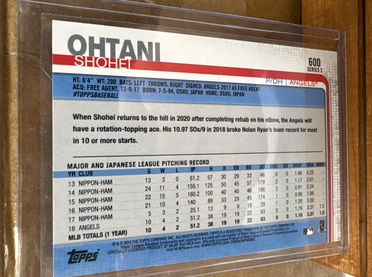 2019 Topps Shohei Ohtani #600 Super Rookie All-Star Angels