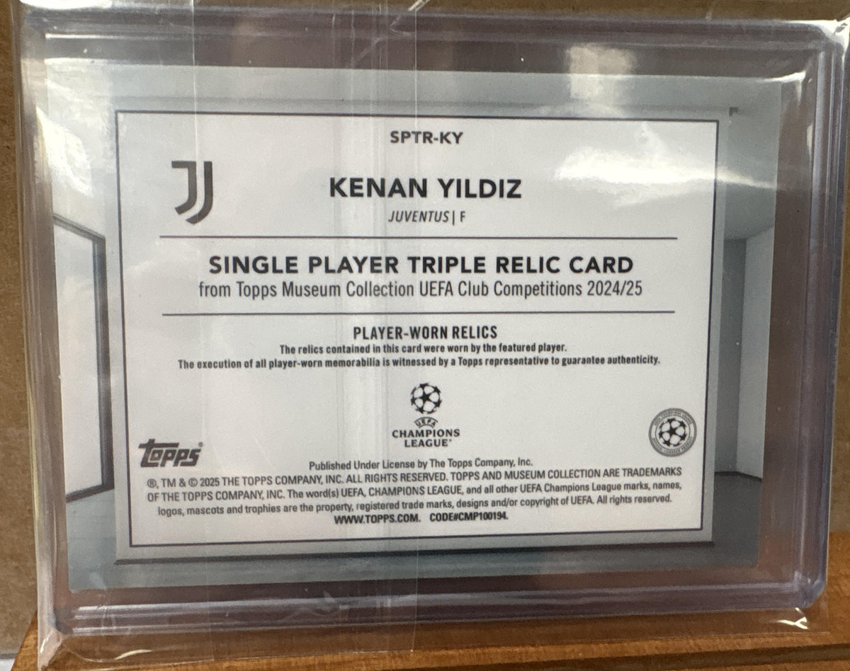 2024 Topps Museum Collection UEFA Kenan Yildiz #SPTR-KY Single Player Triple /75
