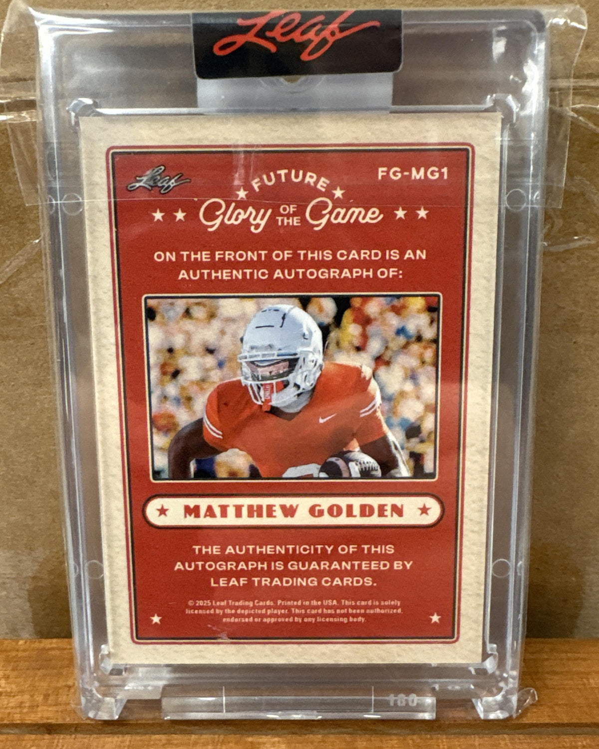 2025 Leaf Glory of the Game Matthew Golden #FG-MG1 /10 Auto