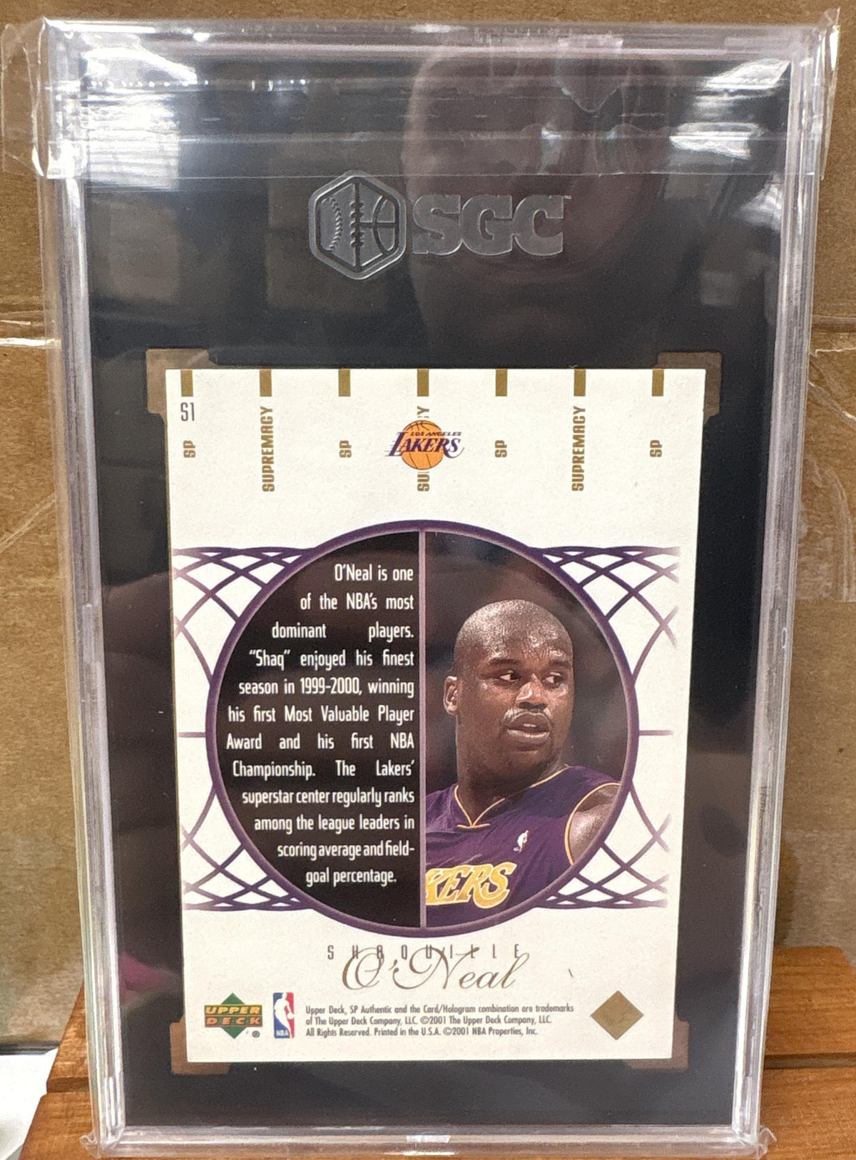2000-01 SP Authentic Shaquille O'Neal #S1 Supremacy Lakers SGC 9