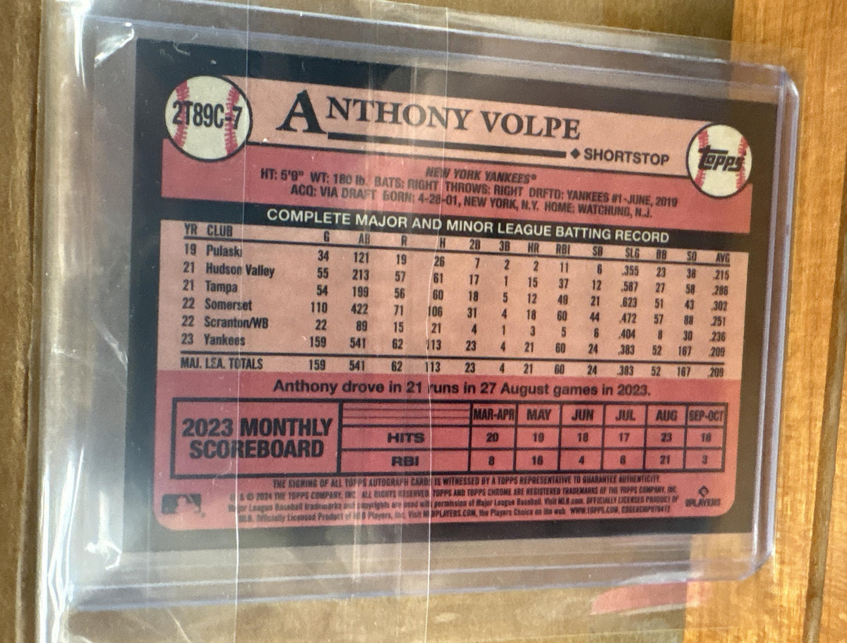 2024 Topps Chrome Anthony Volpe #2T89c-7 Mojo Auto