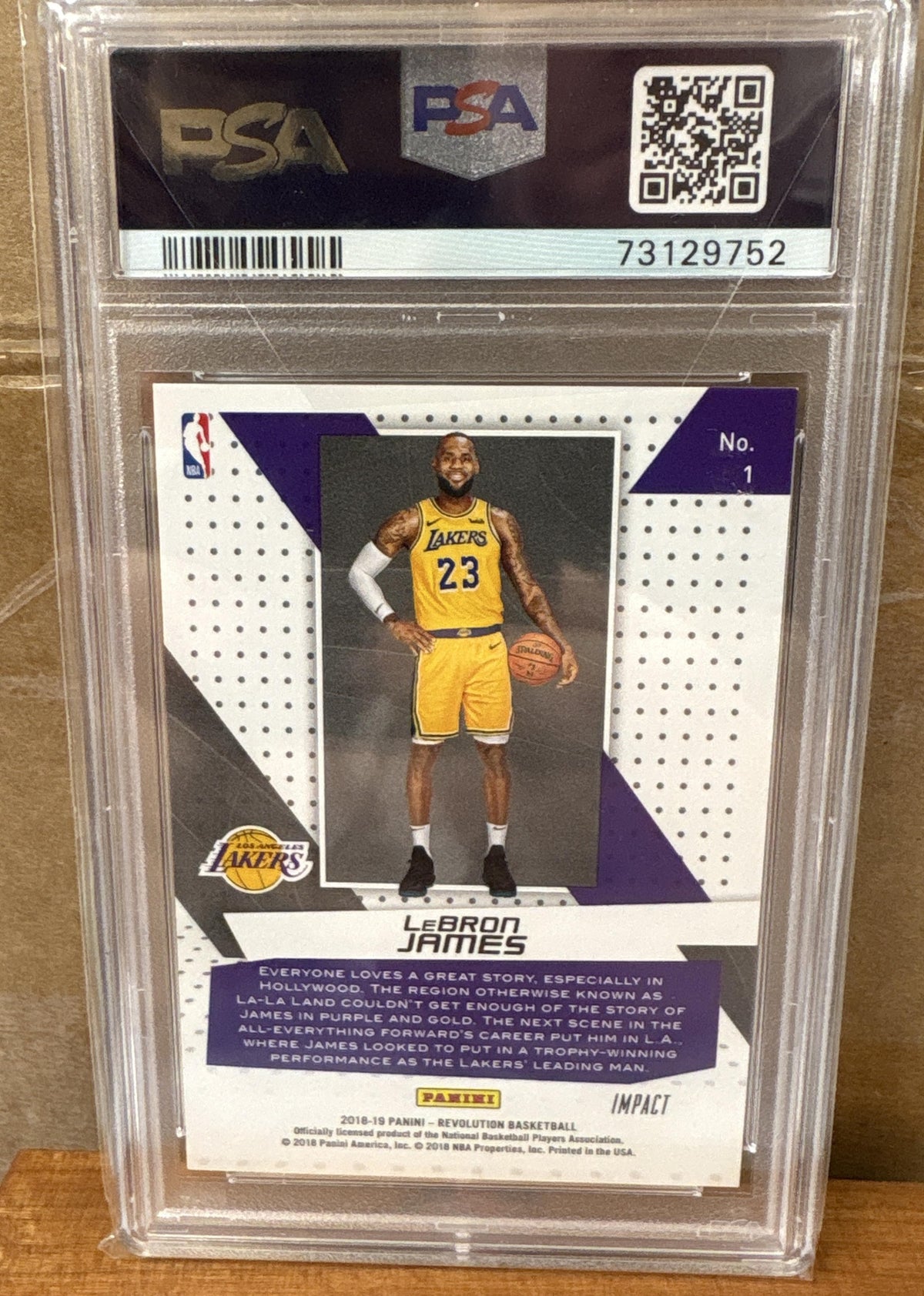 2018-19 Panini Revolution LeBron James #1 Vortex Impact Lakers PSA 9