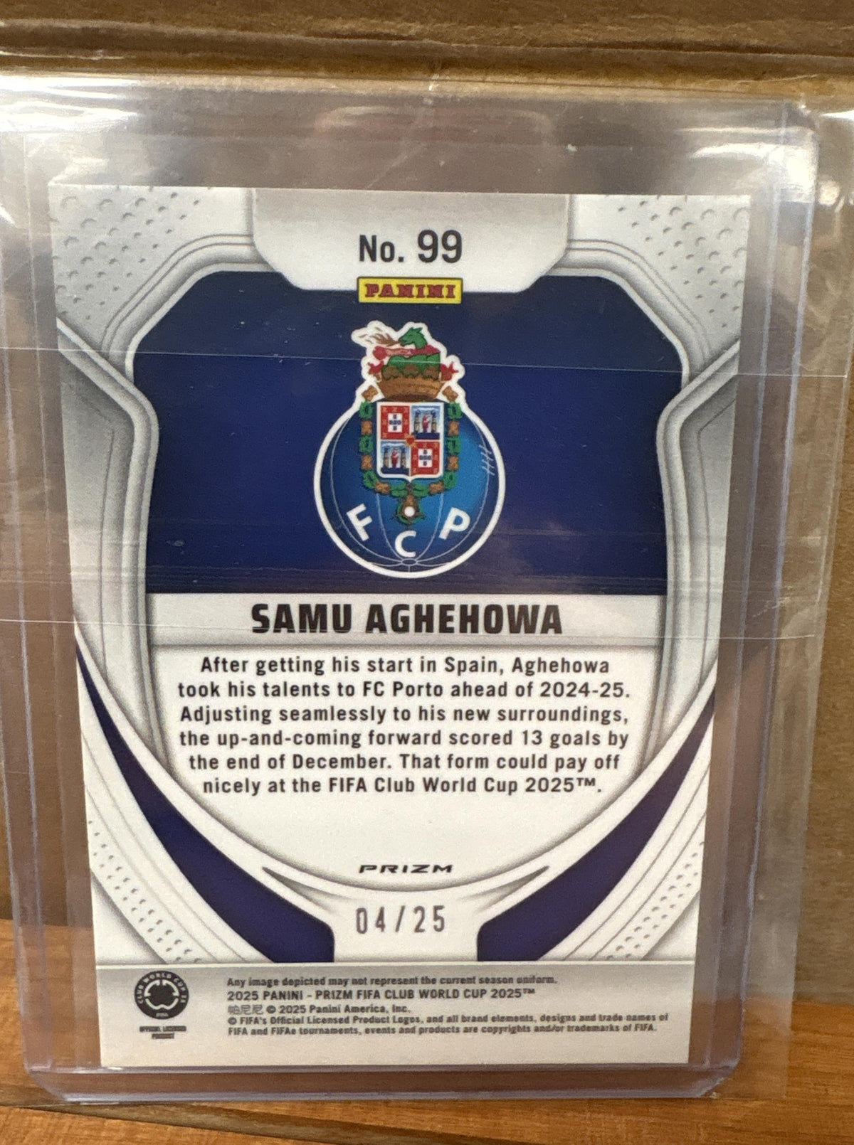 2025 Panini Prizm FIFA Club World Cup Samu Aghehowa #99 Gold Mojo /25