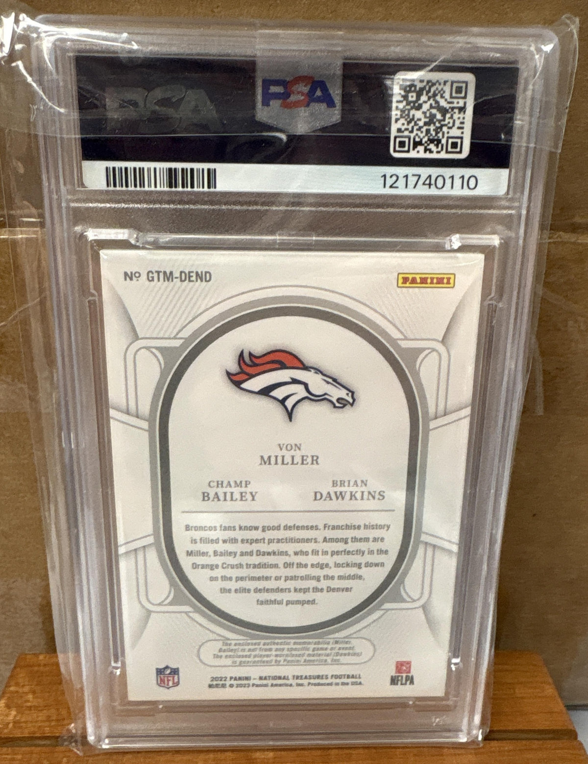 2022 Panini National Treasures Miller Dawkins Bailey Trio Materials /25 PSA 8
