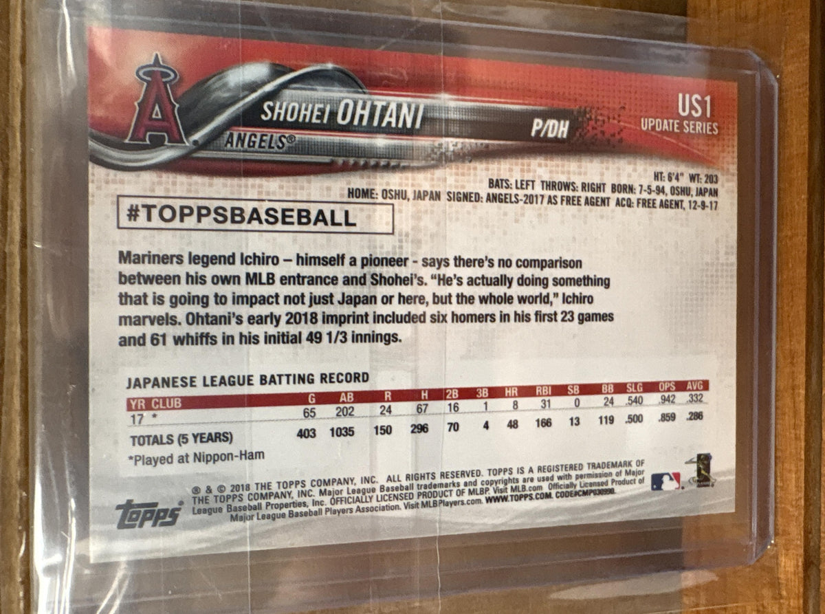 2018 Topps Update Shohei Ohtani #US1a RC Angels
