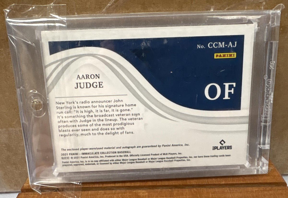 2021 Panini Immaculate Aaron Judge #CCM-AJ Clearly Clutch Materials Gold /10