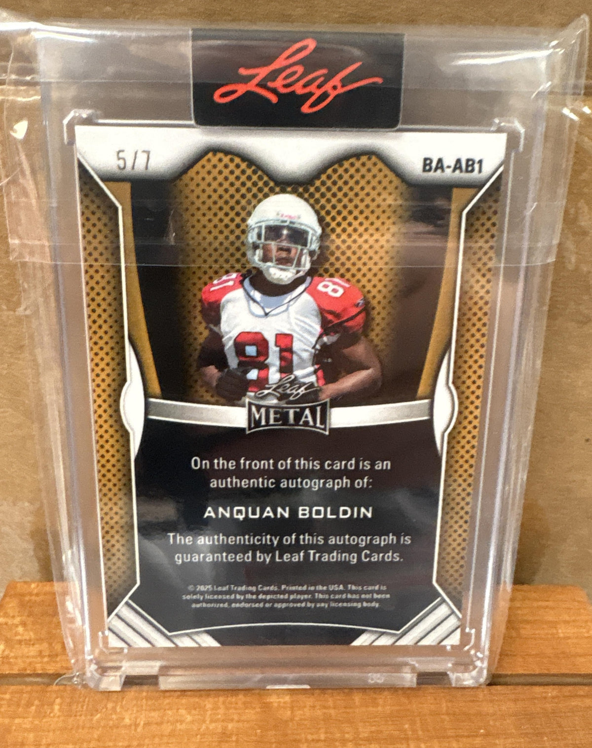 2025 Leaf Metal Authentics Anquan Boldin #BA-AB1 Auto 5/7