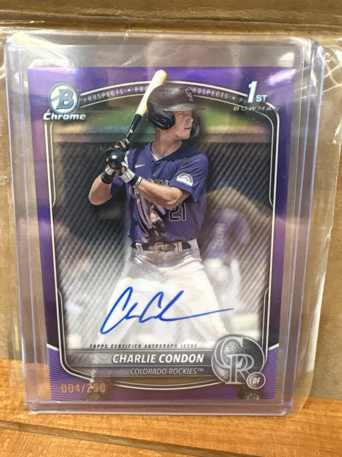 2025 Bowman Charlie Condon #CPA-CC Chrome Auto Purple Refractor /250