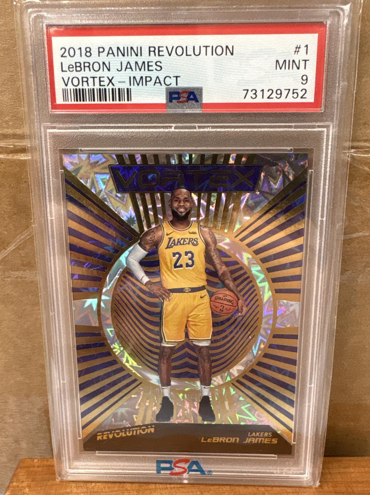 2018-19 Panini Revolution LeBron James #1 Vortex Impact Lakers PSA 9