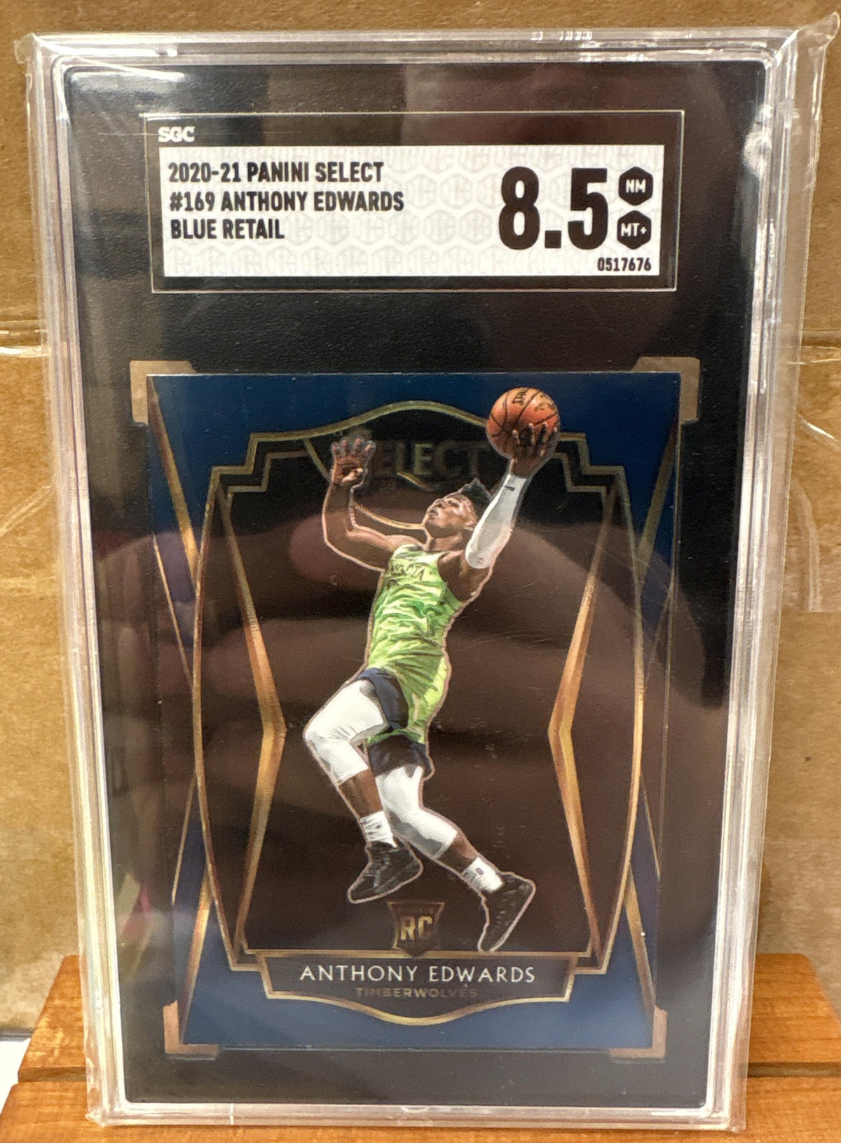 2020 Panini Select Anthony Edwards #169 Gold Prizms /10 RC Premier Level SGC 8.5