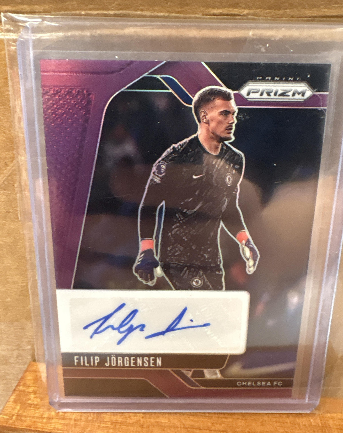 2024 Panini Prizm Premier League Filip Jorgensen #S-FJ Signatures Purple /25